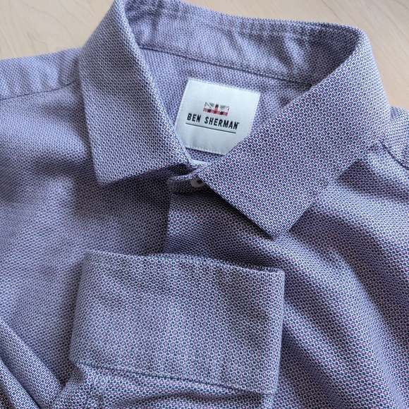 Ben Sherman Purple Waffle Texture Dress Shirt - Picture 2 of 15